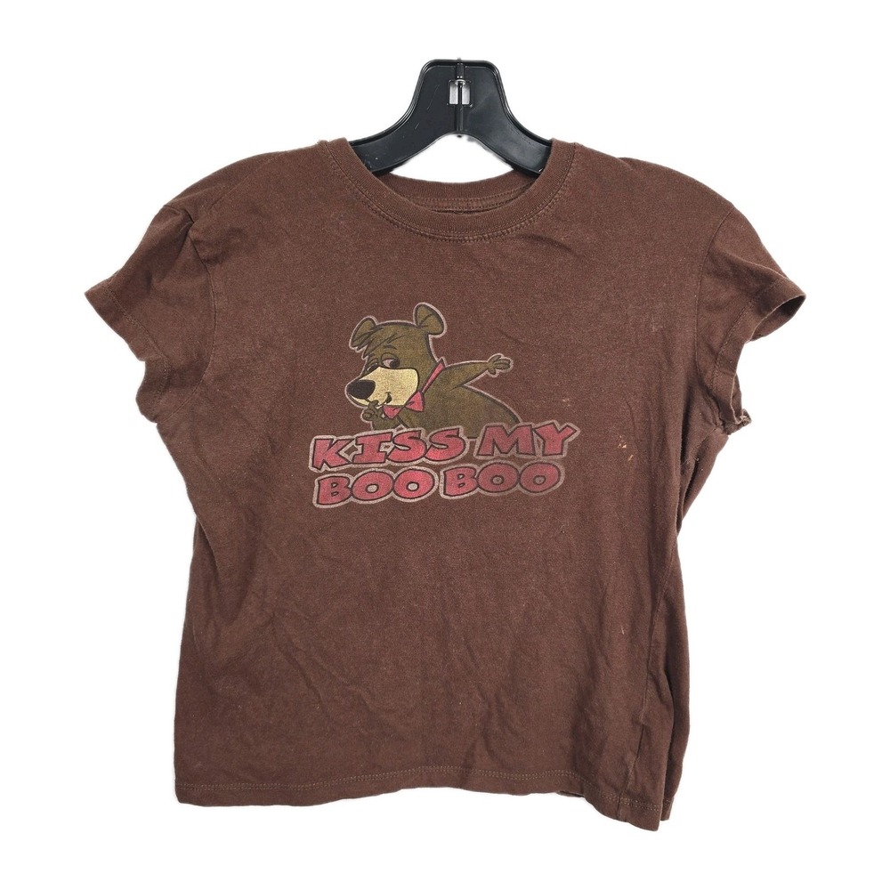 Hanna-Barbera Boo-Boo Bear Kiss My Boo Boo Brown Graphic Tee Kids Size M 7/9